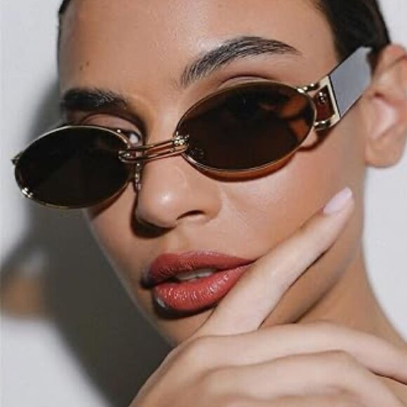 Vintage style brown frame sunglasses E16 - Picture 1 of 4